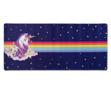 Load image into Gallery viewer, Rainbow Blast Unicorn Desk Mat Pad
