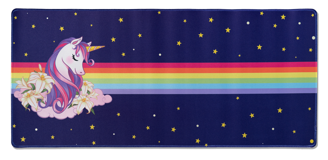 Rainbow Blast Unicorn Desk Mat Pad